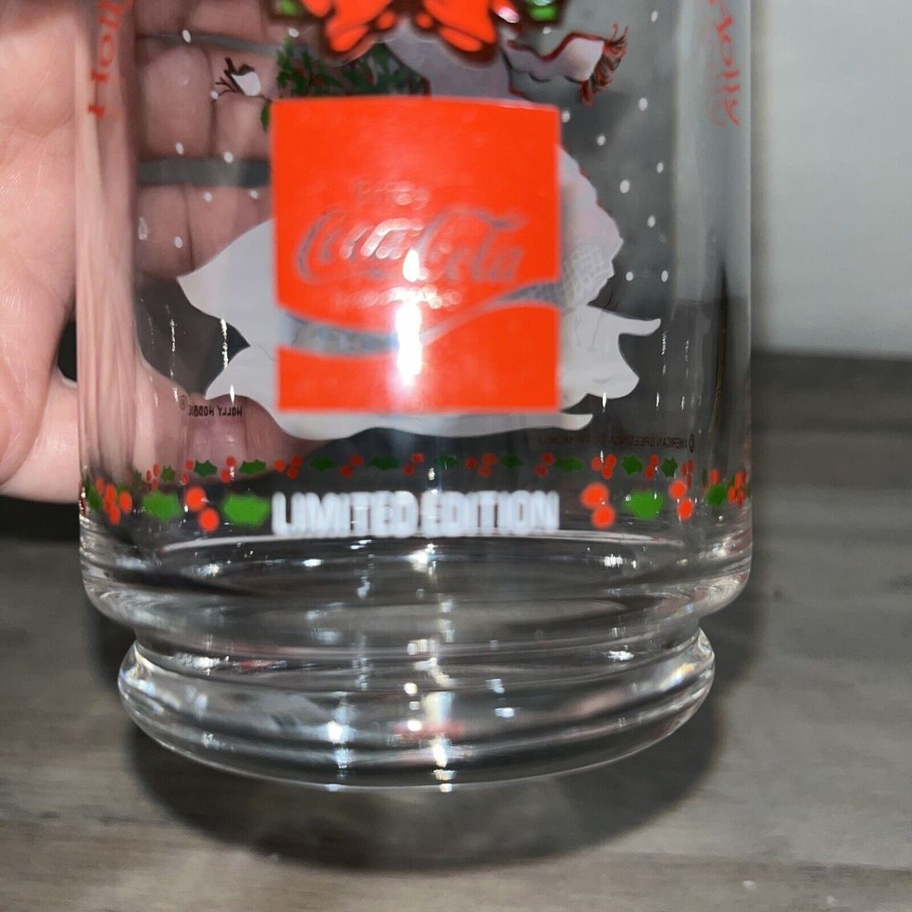 HOLLY HOBBIE 1 Glass Cup CHRISTMAS COCA COLA/American Greetings Vintage - Picture 7 of 8